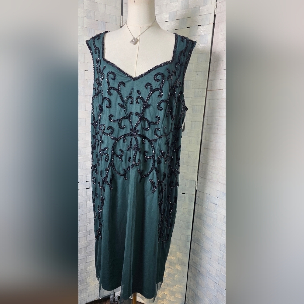 Adrianna Papell beaded sheath dress